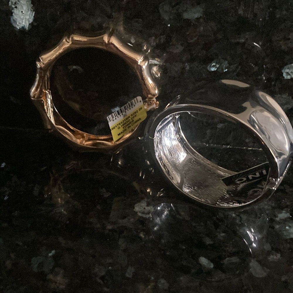 Set of 2 Bangle Bracelets - INC International Concepts - 1 Silver, 1 Gold - NWT